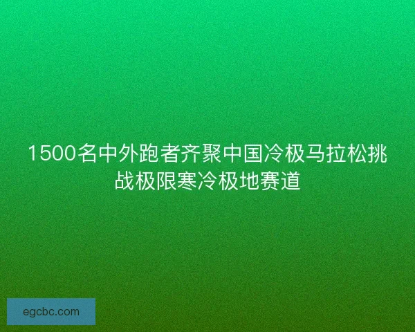 1500名中外跑者齐聚中国冷极马拉松挑战极限寒冷极地赛道