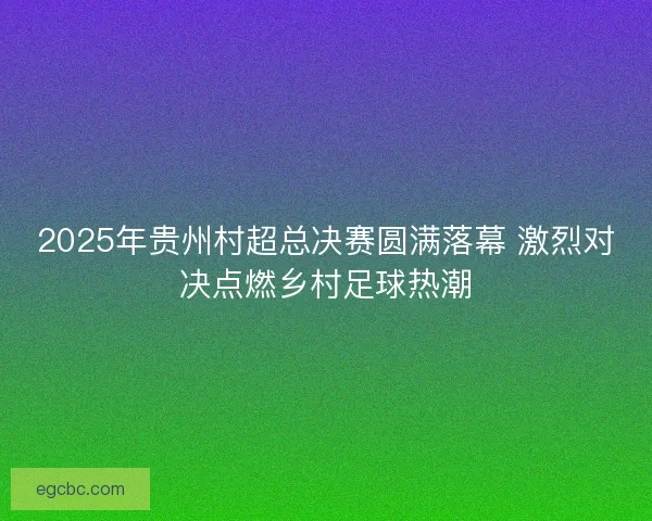 2025年贵州村超总决赛圆满落幕 激烈对决点燃乡村足球热潮