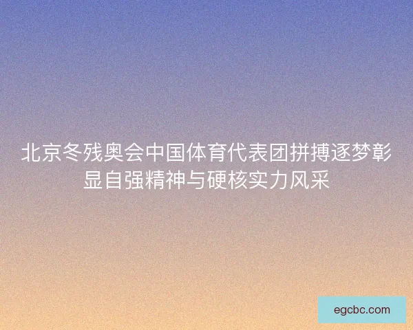 北京冬残奥会中国体育代表团拼搏逐梦彰显自强精神与硬核实力风采